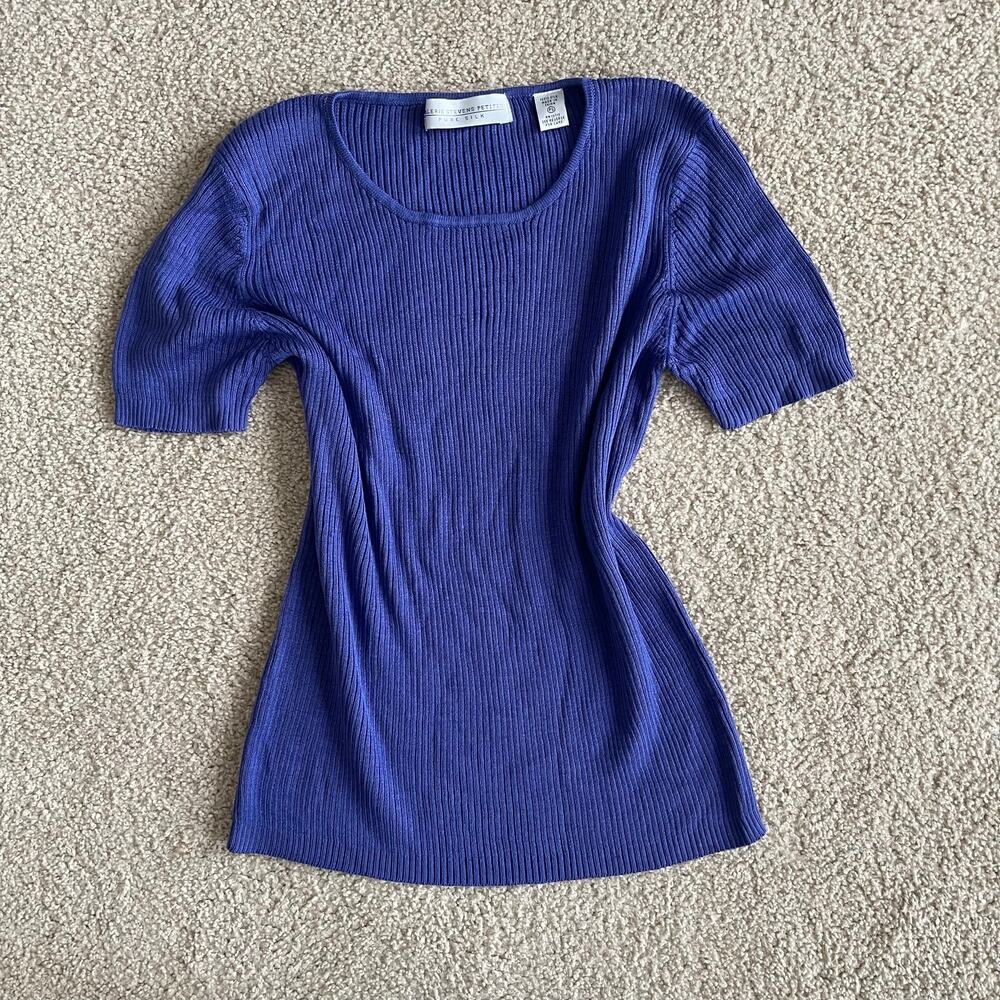Vintage Valerie Stevens 100% Pure Silk Ribbed Top - Size S/M